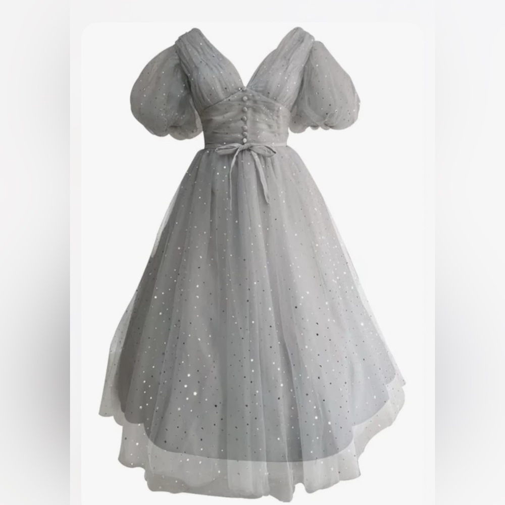 Elegant Gray Midi Dress